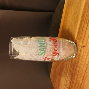 Santa I've Been Good 6 in tall Slim Glass